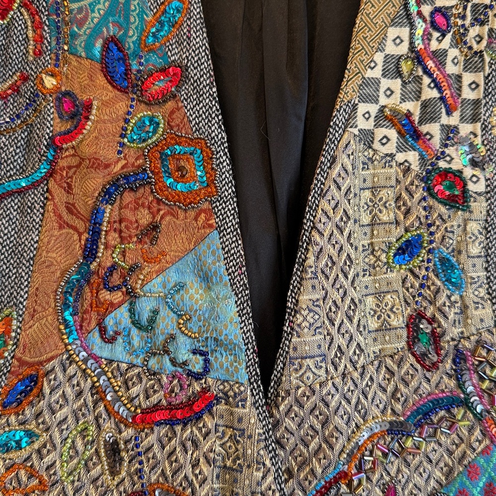 Chico’s Embroidered Patchwork Vest - Adjustable - image 3